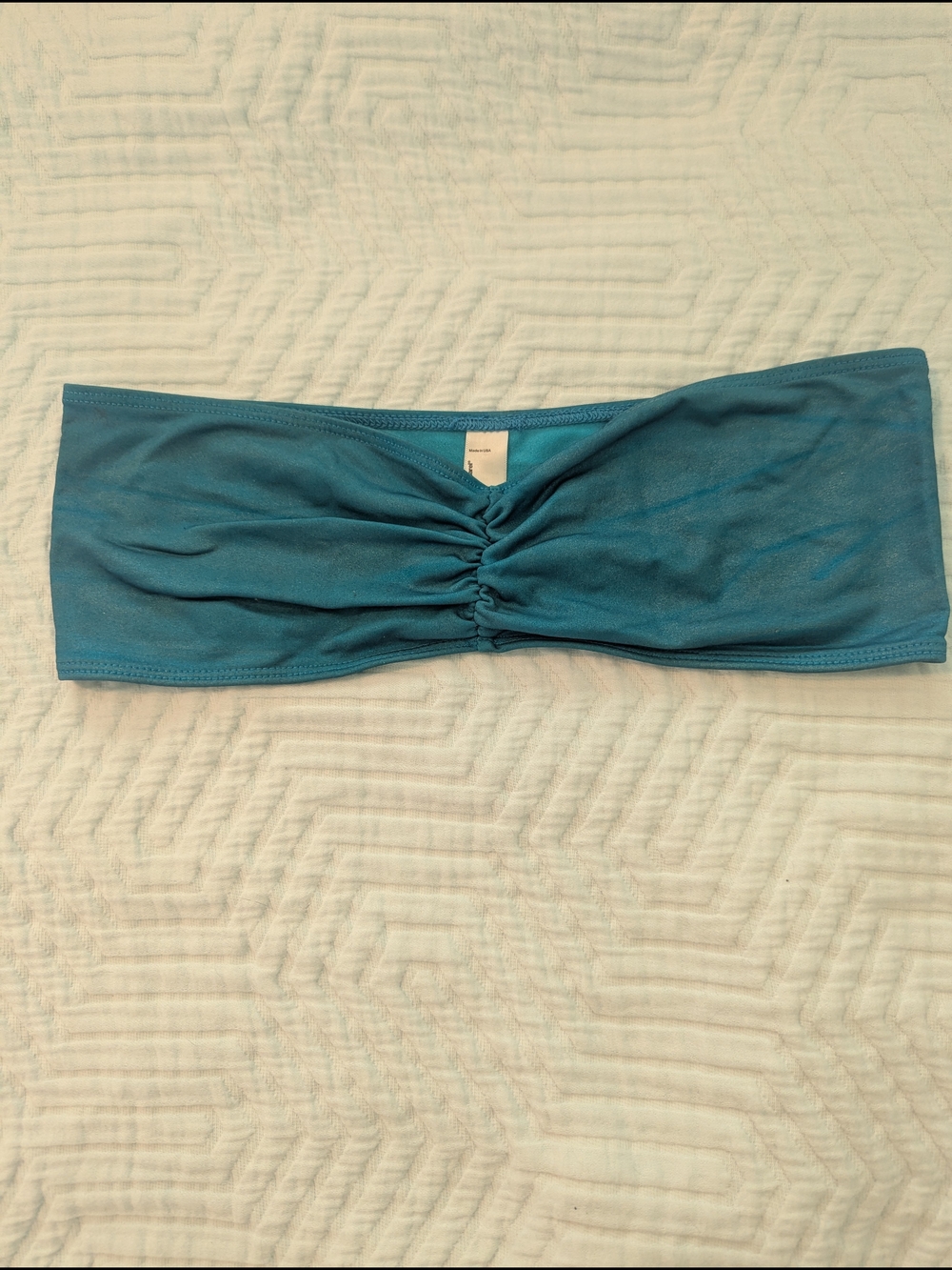 American Apparel Teal Ruched Bandeau Bra